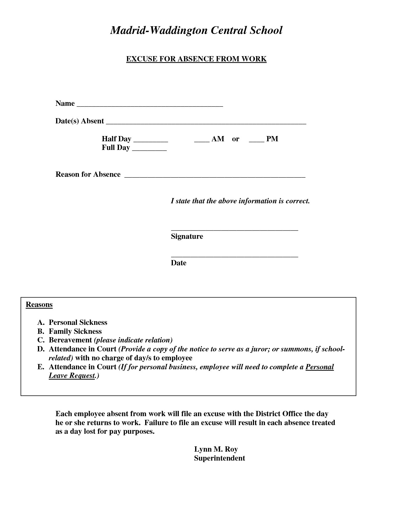 School Excuse Note Template Doctors Excuse for Work Template