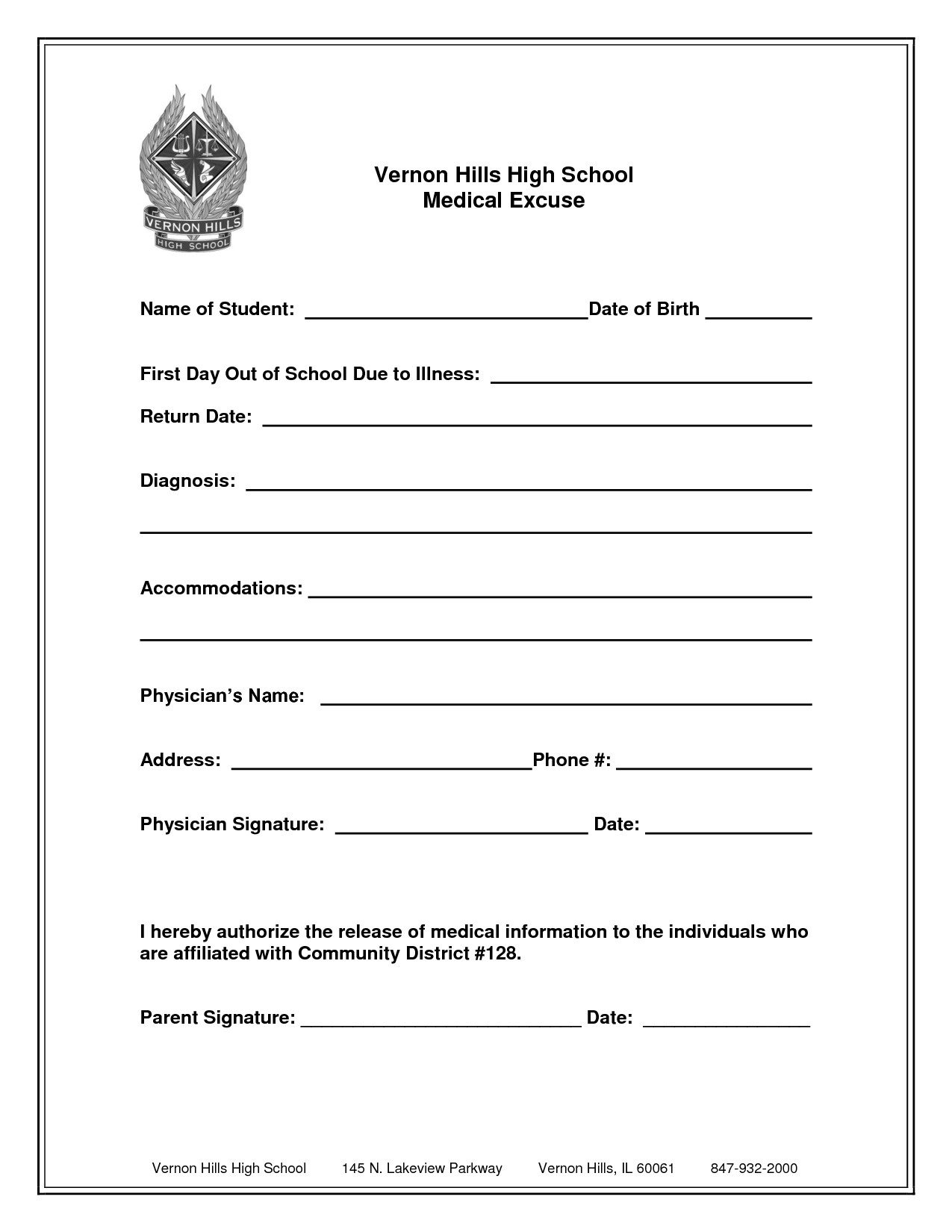 School Excuse Note Template Free Printable Medical Excuse forms