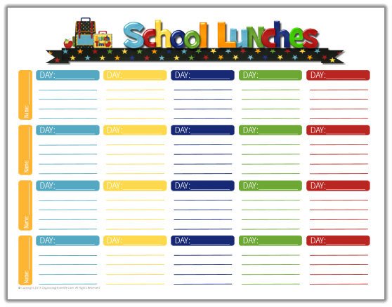 School Lunch Menu Template School Lunch Ideas &amp; A Free School Lunches Printable