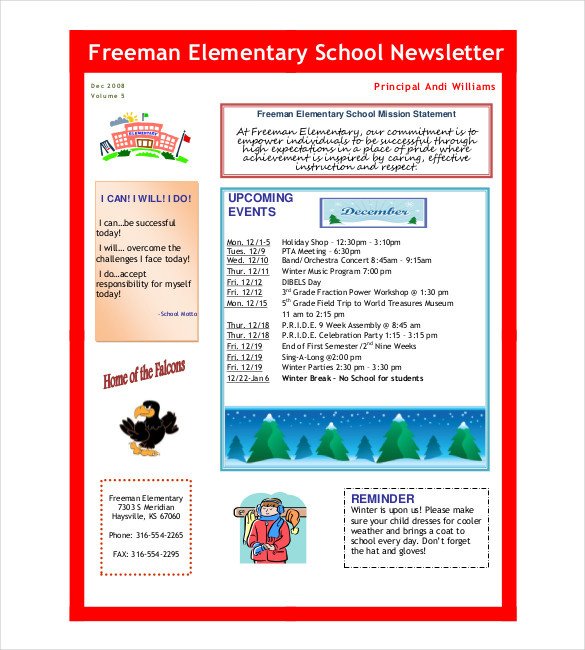 School Newsletter Templates Free School Newsletter Template 7 Word Pdf Psd Documents