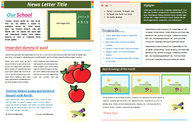 School Newsletter Templates Free School Newsletter Templates for Classroom and Parents
