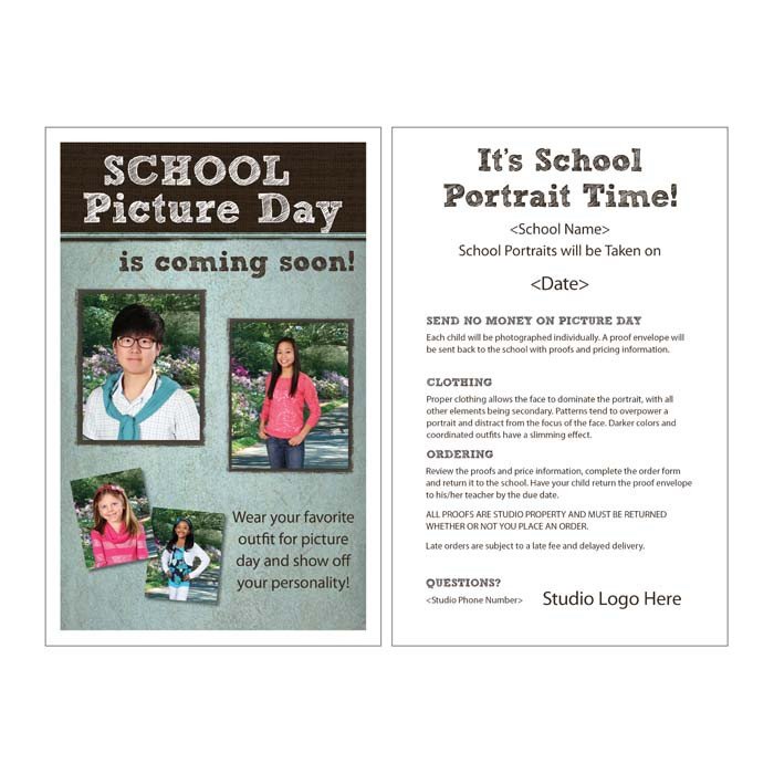 School Picture Day Flyer Template Picture Day Reminder Notice Details
