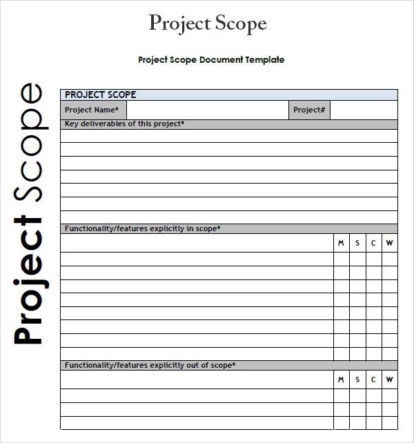 Scope Of Work Template Excel Project 7 Free Download for Word Pdf