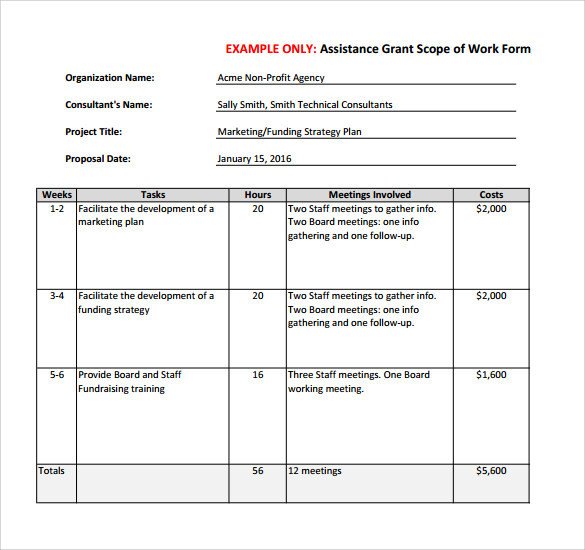 Scope Of Work Template Excel Scope Of Work 22 Dowload Free Documents In Pdf Word Excel