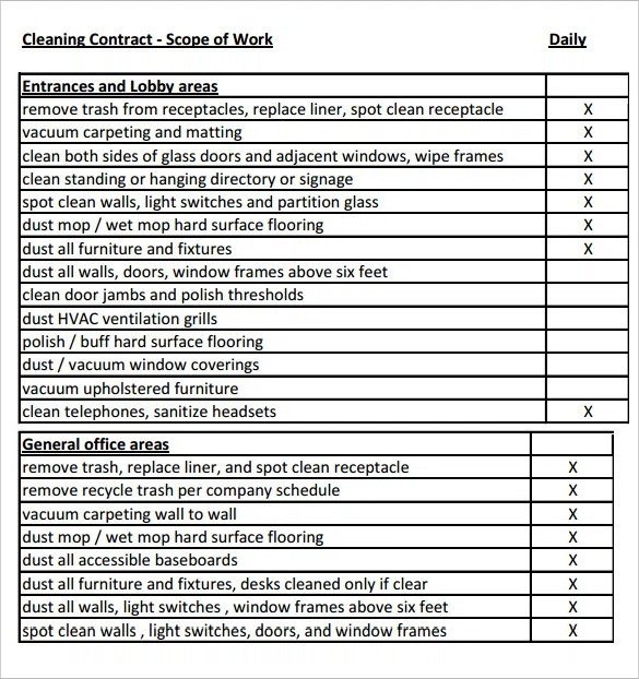 Scope Of Work Template Excel Scope Of Work Template 36 Free Word Pdf Documents