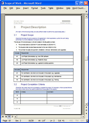 Scope Of Work Template Excel Scope Of Work Template Ms Word Excel – Templates forms