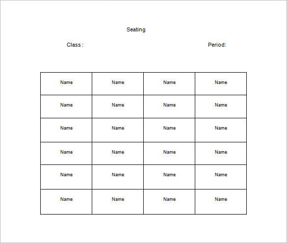 Seating Chart Template Word Classroom Seating Chart Template 10 Examples In Pdf