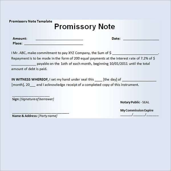 Secured Promissory Note Template 11 Promissory Note Templates Word Excel Pdf formats