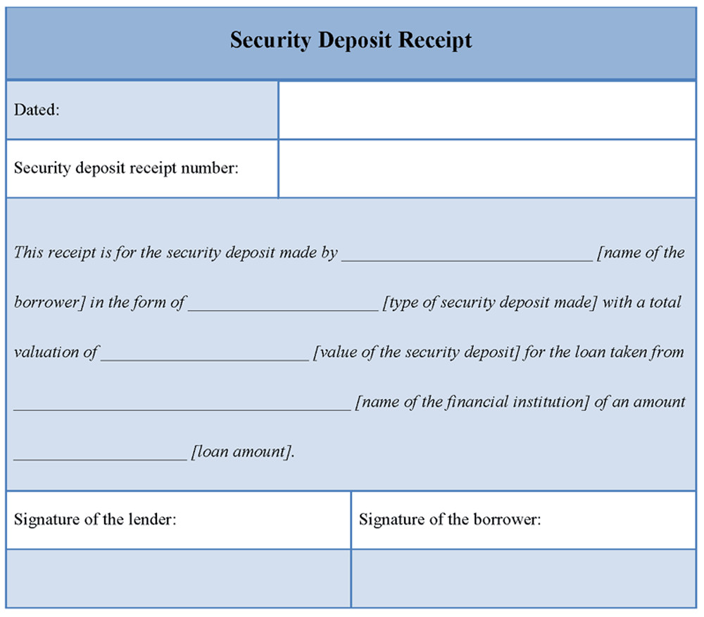Security Deposit Receipt Template Download Printable Security Deposit Receipt Template Word