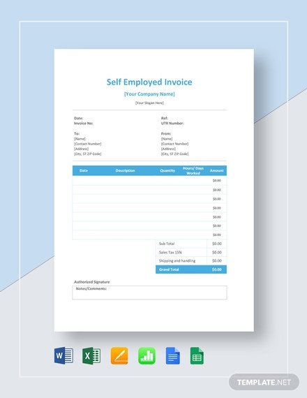 Self Employed Invoice Template Free Blank Mercial Invoice Template Download 259
