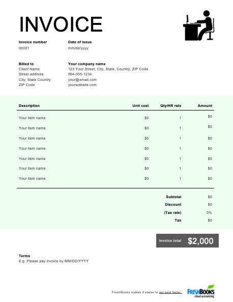 Self Employed Invoice Template Self Employed Invoice Template Free Download