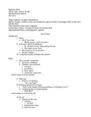 Self Introduction Speech Outline Exemplum Speech Outline It Happened to Me In the Future