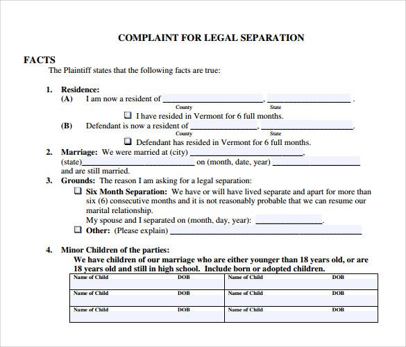 Separation Agreement Template Word Sample Separation Agreement 9 Documents In Pdf Word