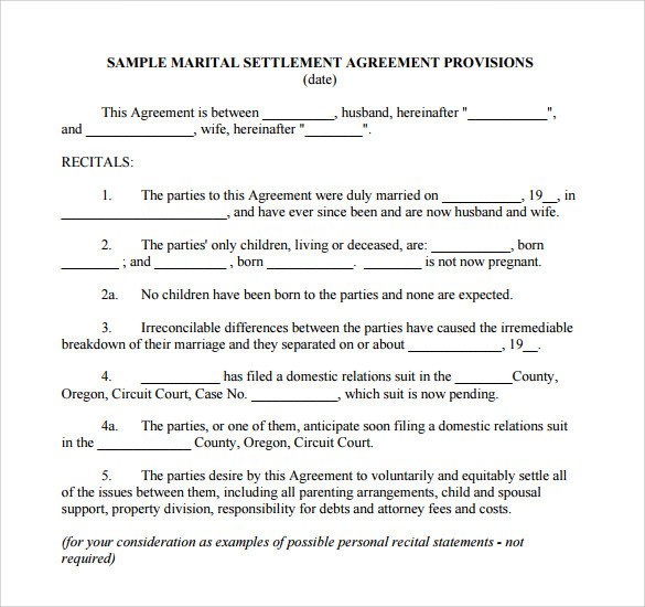 Separation Agreement Template Word Separation Agreement Template 8 Download Free Documents