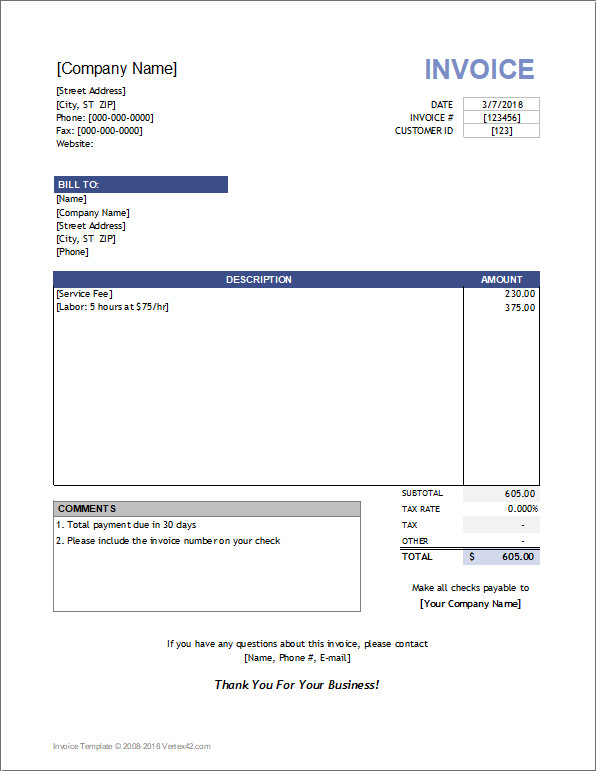 Service Invoice Template Free 10 Simple Invoice Templates Every Freelancer Should Use