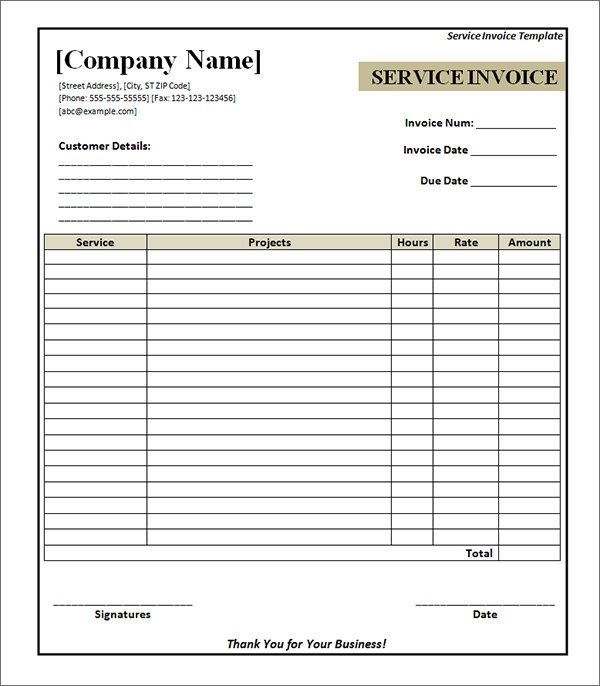 Service Invoice Template Free Service Invoice 34 Download Documents In Pdf Word