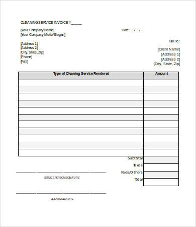 Service Invoice Templates Word Service Invoice Template Word 7 Free Word Documents