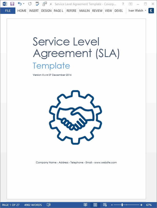 Service Level Agreement Template Service Level Agreement Template – Download 2 Ms Word &amp; 3