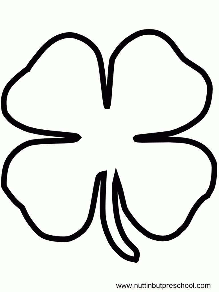Shamrock Template Free Printable Four Leaf Clover Template Coloring Home