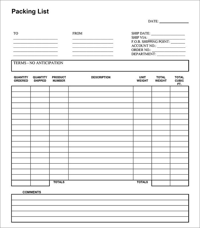 Shipping Packing List Template 24 Packing List Templates Pdf Doc Excel