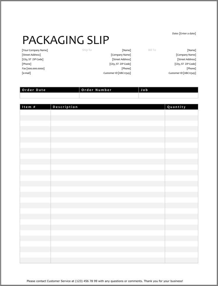 Shipping Packing List Template 25 Free Shipping &amp; Packing Slip Templates for Word &amp; Excel