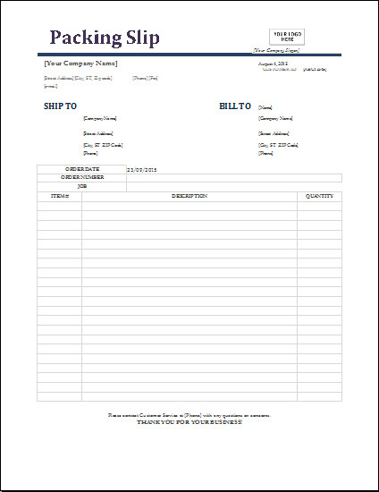 Shipping Packing List Template Shipping Packing Slip Template