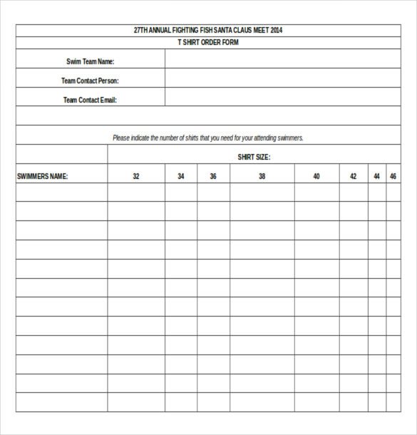 Shirt order form Templates 29 order form Templates Pdf Doc Excel