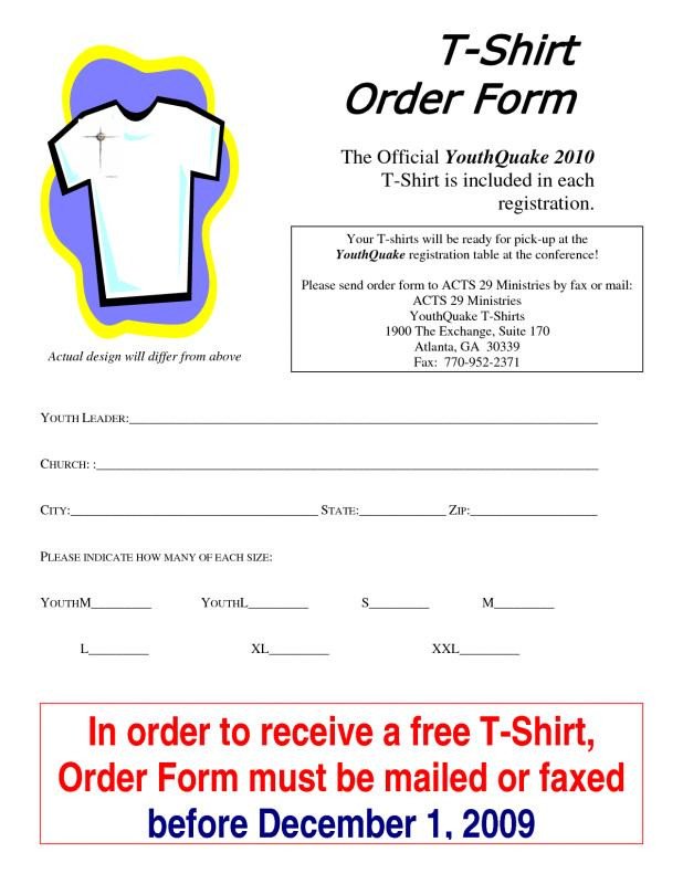 Shirt order form Templates T Shirt order form Template Microsoft Word