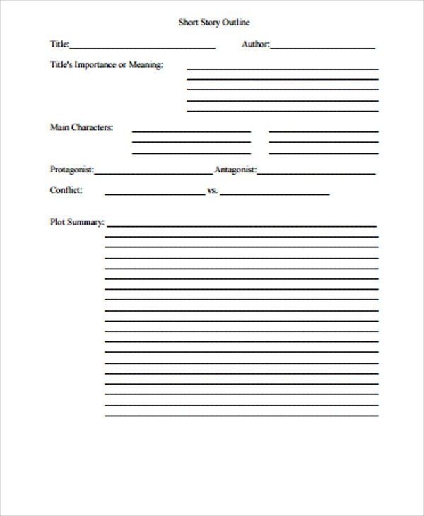 Short Story Outline Template 3 Short Story Outline Templates