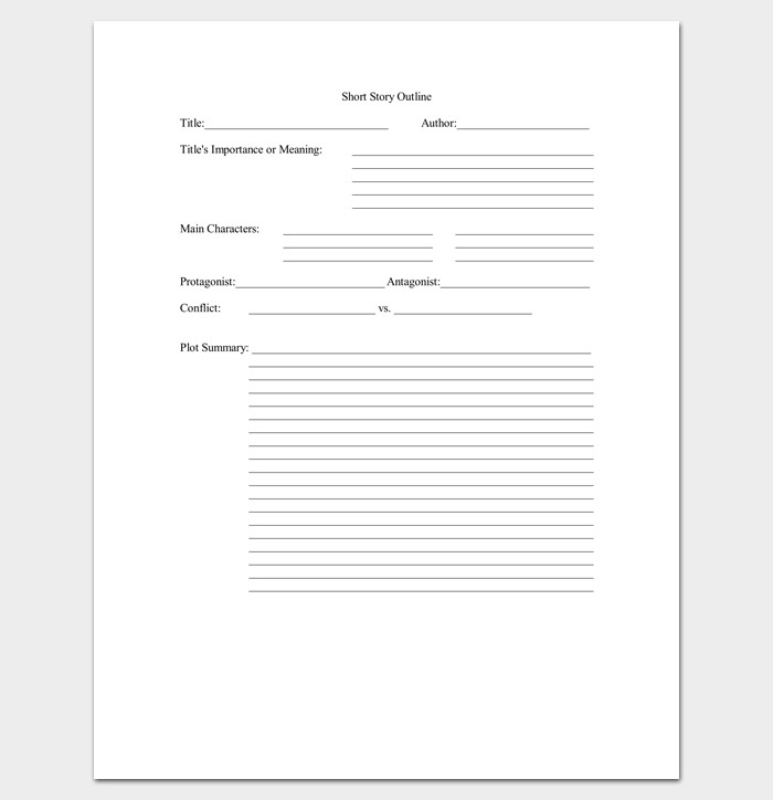 Short Story Outline Template Short Story Outline Template 7 Worksheets for Word Pdf