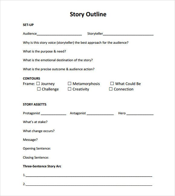 Short Story Outline Template Story Outline Sample 9 Documents In Pdf Word