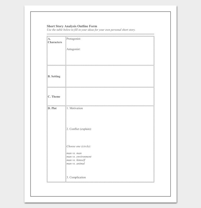 Short Story Outline Template Story Outline Template 15 for Word and Pdf format