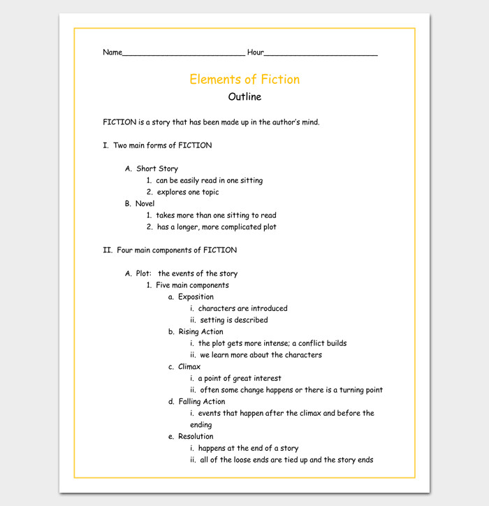 Short Story Outline Template Story Outline Template 15 for Word and Pdf format