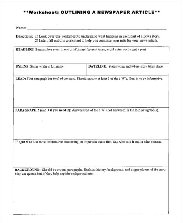 Short Story Outline Template Story Outline Template 6 Free Word Pdf Document