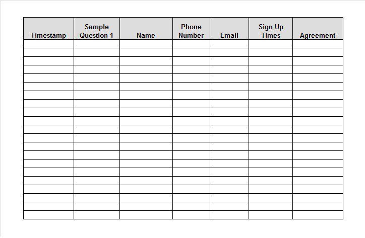 Sign In Sheet Template Doc Free Sign In Sign Up Sheet Templates Excel Word