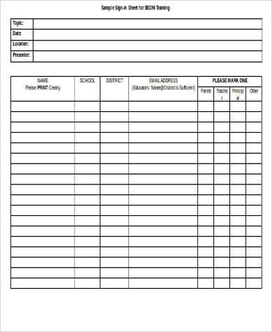 Sign In Sheet Template Doc Sign In Sheet Sample In Word 9 Examples In Word