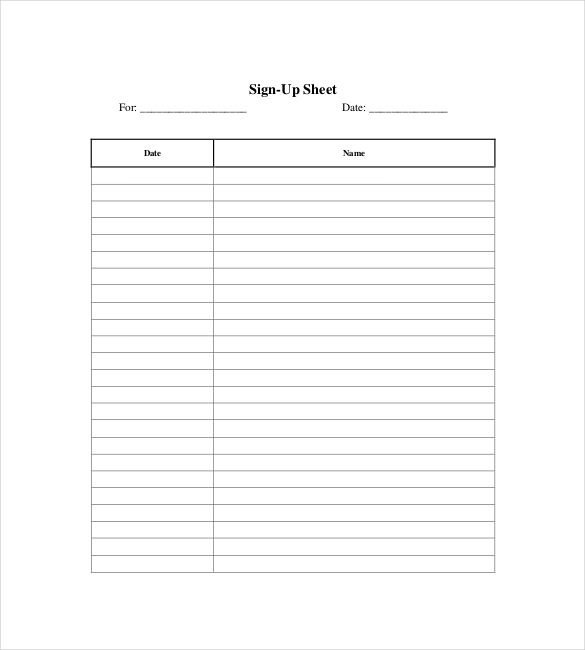 Sign Up Sheet Template Word Sheet Template 16 Free Word Excel Pdf Documents