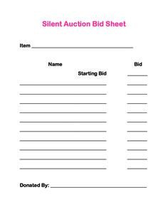 Silent Auction Certificate Template Free Silent Auction Bidding Sheet Template From Microsoft