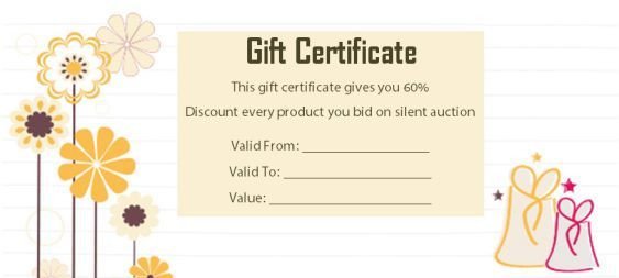 Silent Auction Gift Certificate Template Best 25 Free Certificates Ideas On Pinterest