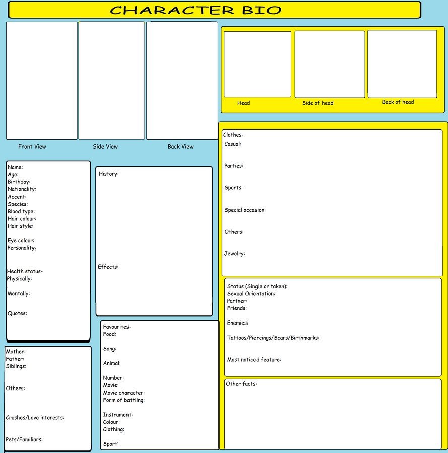 Simple Character Bio Template Character Bio Template by Kitkattykomodo On Deviantart