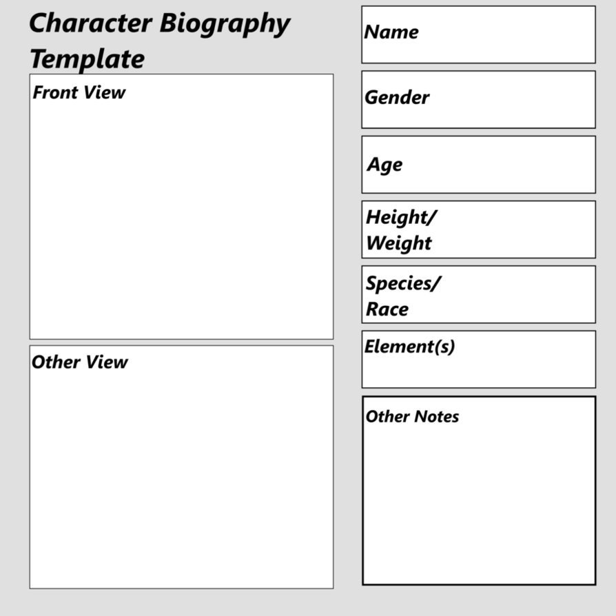 Simple Character Bio Template Character Bio Template