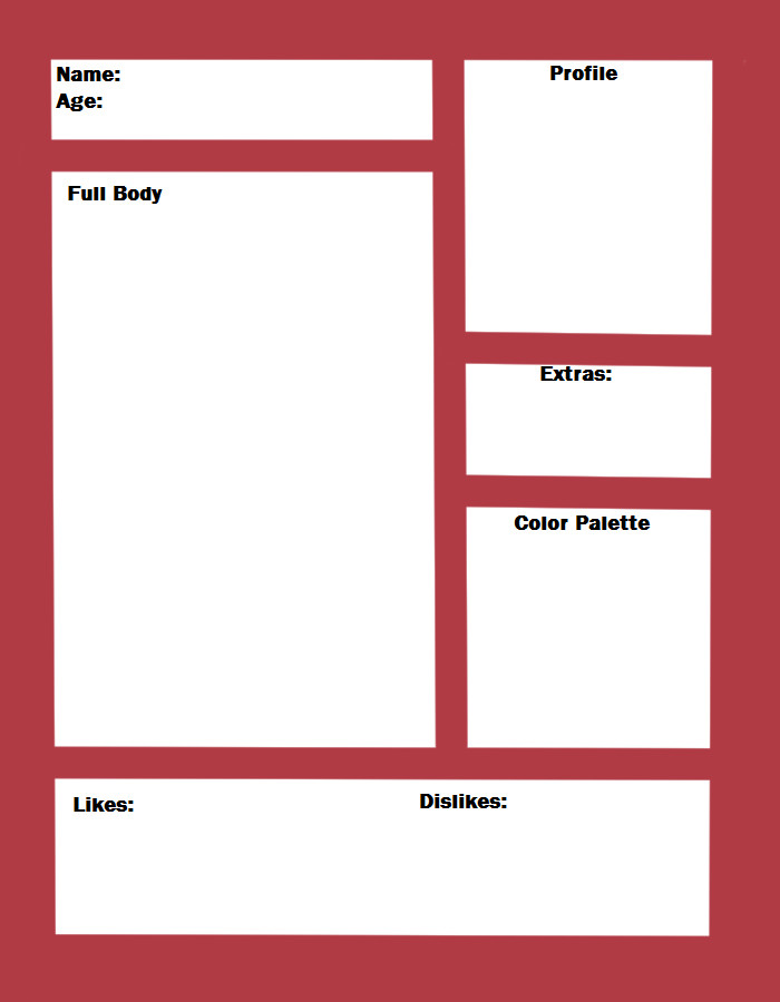 Simple Character Bio Template Simple Character Template by Kawaii Oekaki Chan On Deviantart