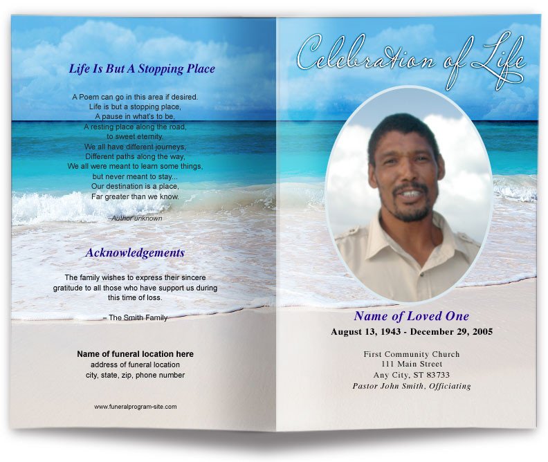 Simple Funeral Program Template Free Free Editable Funeral Program Template