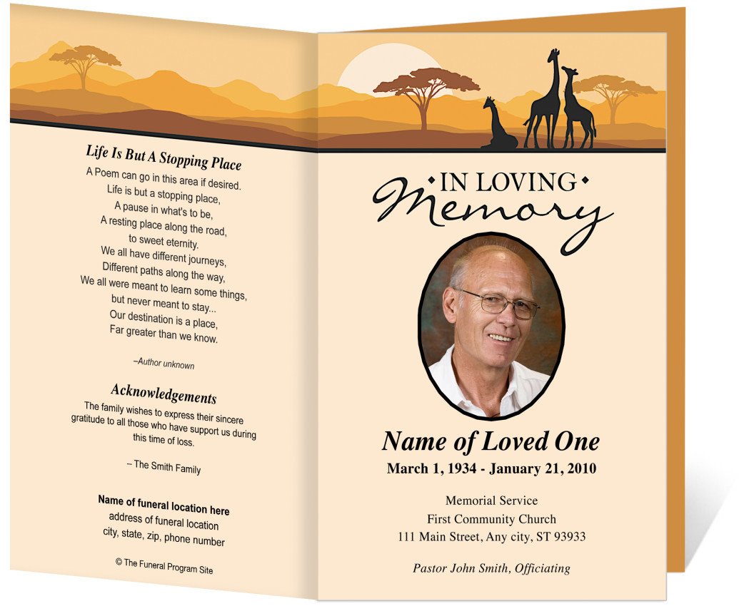Simple Funeral Program Template Free Free Funeral Program Template