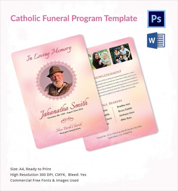 Simple Funeral Program Template Free Sample Catholic Funeral Program 12 Documents In Pdf