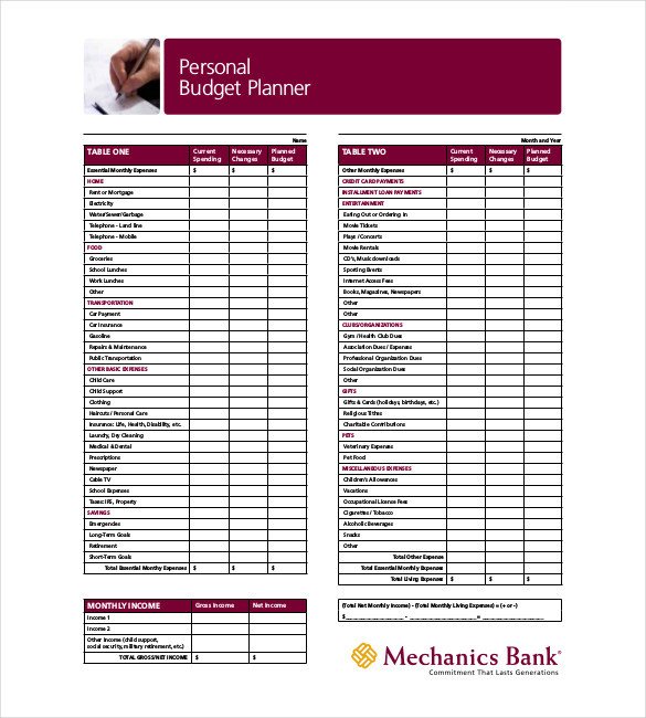 Simple Personal Budget Template Simple Bud Template 9 Free Word Excel Pdf