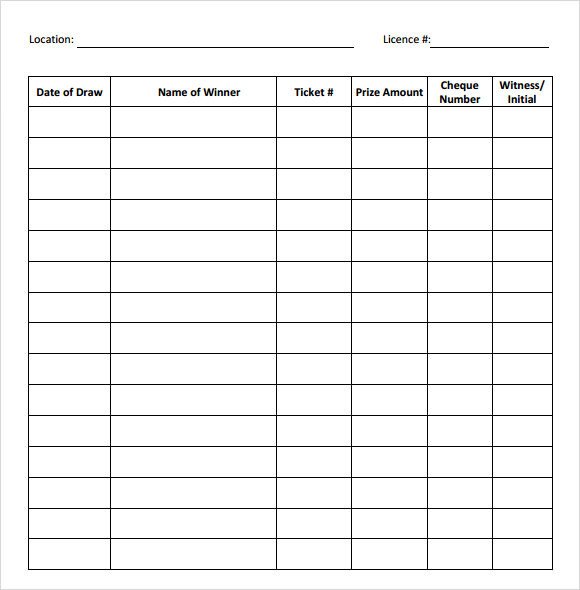 Simple Raffle Ticket Template Sample Raffle Sheet 5 Examples format