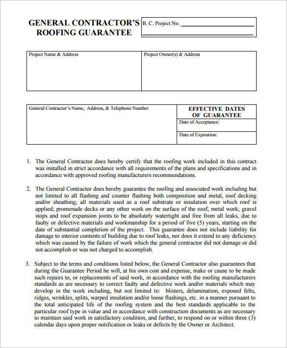 Simple Roofing Contract Template 11 Roofing Contract Samples &amp; Templates Pdf Word