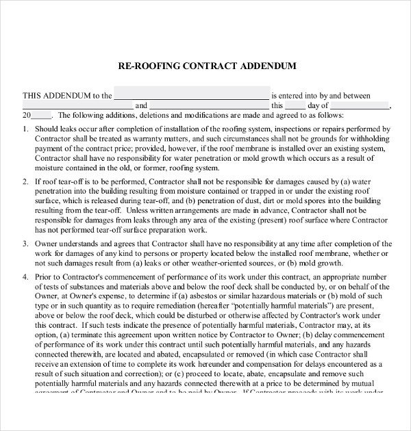 Simple Roofing Contract Template 15 Roofing Contract Templates Word Pdf Google Docs