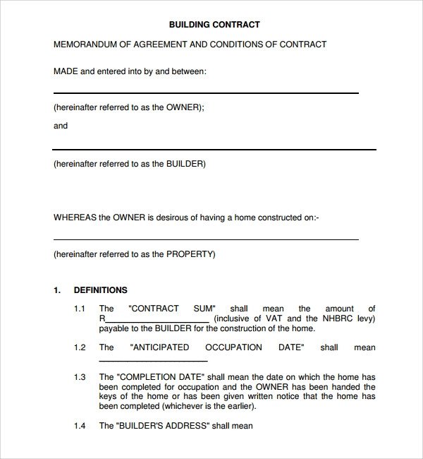 Simple Roofing Contract Template 19 Construction Agreement Templates Word Pdf Pages